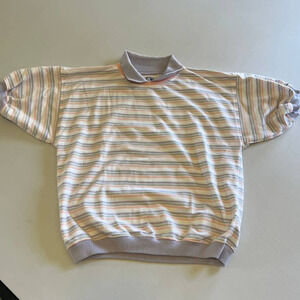 Vintage Greenline Sport Purple pink striped polo M